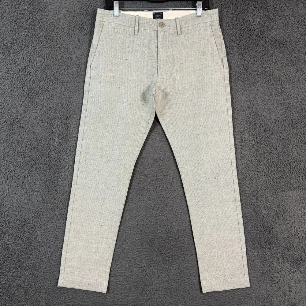 J Crew Pants Mens 31x30 Gray 484 Slim Fit Linen Blend Chino Lightweight NWT